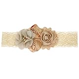 Domybest　ベビー ヘアバンド フラワー　レース　柔らかい　キッズ 子供 カチューシャ 髪飾り ヘアアクセサリー　女の子 新生児 赤ちゃん 出産祝い 内祝い お宮参り 誕生日 100日記念 こど