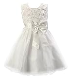 (ラボーグ)La Vogue 子供ドレス キッズ ワンピース 女の子 スカート ガールズ フォーマルドレス 発表会 結婚式 花嫁介添人 ベビー お嬢様 リボン飾り ホワイト 100