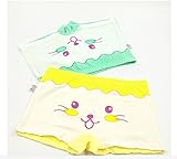 ツバメ--屋　可愛い 女の子用下着 赤ちゃん用肌着 トランクス ボクサー 女児 子供パンツ 短パン 動物ソフト 2枚組 (2XL)