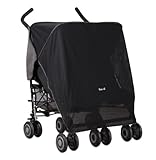 Koo-di クーディー Sun & Sleep Double Stroller Cover ベビーカー用サンシェード ストローラー・カバー【ダブル】 Black ブラック