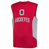 NCAA Ohio State Buckeyes BoysポリエステルマッスルTシャツ、赤、L