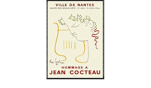Amazon Co Jp ポスター ジャン コクトー Ville De Nantes 額装品 アルミ製ハイグレードフレーム ブラック ホーム キッチン
