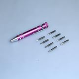 【 ドライバーセット ペン型　】 プラス マイナス 8種 差し替え ピンク