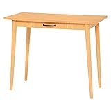 木目調パソコンデスク ワークデスク 【幅90cm ナチュラル】 コンパクトサイズ 木製 引き出し収納付き VT-7026NA