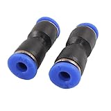 uxcell 空気圧クイック継手　チューブ継手　ワンタッチ　配管　ストレート　ブラック　ブルー　4mm ～ 4mm　5個入り
