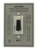 Leviton n1303-ds 30 Amp、600ボルト、Toggle three-pole ACモータースタータータイプ1で、モーター切断として最適、メタルエンクロージャ、工業用グレード、固定、