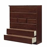 日本製 カントリー風 幅120cm ハイチェスト ブラウン 桐タンス 完成品【開梱設置付き】