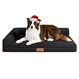 Jolifield 犬 ベッド 冬 ペット Lデザイン 暖かい 犬用ベッド 柔らか ペットベッド 小型犬 中型犬 猫 クッション 枕付き 防水 洗える 取り外せるカバー 滑り止め 通気性 高反発 76cm*51cm ブラック
