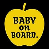 リンゴ baby on board カッティング ステッカー イエロー 黄