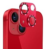 Kakuki For iPhone 13 /iPhone 13 mini カメラフィルム アイフォン13 /アイフォン13 ミニ カメラ保護フィルム 耐衝撃 露出オーバー防止 アルミ合金 カメラカバー (レッド)
