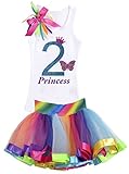 Bubblegum Divas Baby Girls 2 nd Birthdayレインボープリンセスバタフライチュチュセット