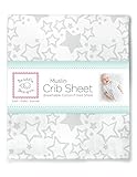 SwaddleDesigns Muslin Fitted Crib Sheet, Starshine, Sterling [並行輸入品]