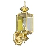 Sunset Lighting F6860-10 Outdoor Wall Sconce with Clear Beveled Glass, Polished Brass Finish [並行輸入品]