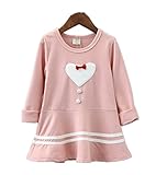 WIN キッズワンピース フォーマル女児 キッズ 服 子供 長袖 女の子 ガールズ ワンピース 韓国スタイル 結婚式 発表会 入園式 入学式 卒園式 卒業式 七五三 パーティー (130cm, ピンク
