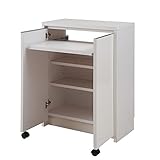 【アルミ枠カウンター下収納】　デスク　幅60cm　（ホワイト色）