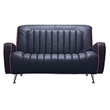 椅子 ソファー　合成皮革 ＰＶＣ　ロックンロールソファ　ＬＶ-2491Ｓ　ブラック色