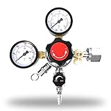 Co2 Beer Regulator Dual Gauge Draft Beer Dispensing Kegerator Heavy Duty 0 to 60 PSI - 0 to 3000 Tan