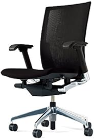 イトーキ ヴェント オフィスチェア ストライプレイヤーファブリック 可動肘付 ランバーサポート付 アルミミラー脚 背裏：T5 グレーT KE-867JA-Z9T1T5