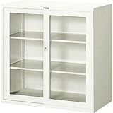 ガラス引違書庫880×515×880 N303GW (ネオグレー)