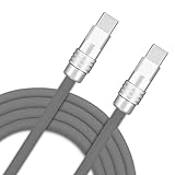 GentsStride Chubby 3.0 エクストラロング 高速充電ケーブル 丈夫なUSB Type-Cケーブル USB C - A 急速充電コード、グレー、Type-CからType-C、19.6フィート