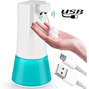 ソープディスペンサー 泡 自動【2020年最新版&usb充電式】 ハンドソープディスペンサー オート センサー 吐出量2段階調整 350ml 洗面台/トイレ/キッチンなどに適用 日本語説明書付き