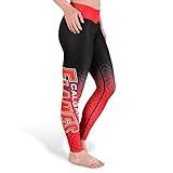 NHL Calgary Flamesレディースグラデーションプリントレギンス、赤、XS