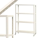 スマートラック NSTRK-456 幅80×奥行40×高さ124.5cm 4段 ホワイト 80kg/全