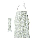 イケノコイ 授乳ケープ コットン100％ ワイヤー入り ポケット付 収納袋付 通気 調節可 蛍光剤なし （薄緑）