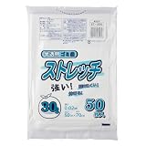 日本技研工業 ストレッチ ゴミ袋 半透明 30L 厚み0.02mm 伸びやすく裂けにくい ST-35N 50枚入