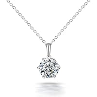 [京珠堂] ネックレス モアサナイト シルバー925 一粒 レディース アクセサリー 女性 プレゼント 金属アレルギー対応 ペンダント シルバー925ネックレス ジュエリー アクセサリー シルバーネックレス モアサナイトネックレス
