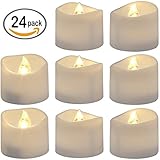 パックの24、ちらつきリアルなと明るい電球電池式Flameless LEDティーライトの季節& Festival Celebration , Electric Fake Candle in Warm 
