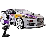 2.4Ghzラジコンカー 70km / h高速ドリフトレーシングカー 1/10電気自動車、 4WDオフロードRC車両 2つのバッテリーで 男の子と大人のためのおもちゃの車 (パープル)