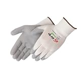 Liberty G-Grip Nitrile Foam Palm Coated Plain Knit Glove with White Nylon Shell, Small, Gray (Pack o
