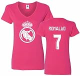 Smartzone FC Real MadridシャツCristiano RonaldoレディースVネックTシャツ XL