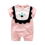 Hzjundasi 新生児 赤ちゃん ベビーボーイズ ベイビーガールズ コットン ボディースーツ ジャンプスーツ 半袖 ロンパース 服 幼児 衣装 可愛い