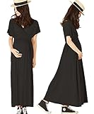 Sweet Mommy ワイドショルダー とろみリラックスワンピ マキシ丈 授乳機能付き ハイウエスト ママのための短めマキシ 大人可愛い ワンピース リゾート 春 夏 産前産後 授乳服 マタニティ 