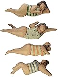IMAX 22000-4 Bathing Beauties in Natural Wood, Set of 4