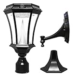Gama Sonic Victorian Solar Outdoor LED Light Fixture Bright-White LEDs Pole/Post/Wall Mount Kit Blac