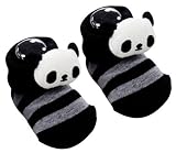 ツイン 靴下 パンダマスコット付 ベビーソックス ボーダー ブラック