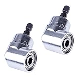 NOUVCOO 2本セット 105度 エクステンションバー 六角ツール 直径：6.35mm（1/4"）アダプター レンチ ハンドル アングルエクステンション 電動ドライバー対応 ドリル用アタッチメント