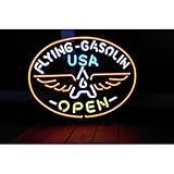 ネオンサイン フライング ガソリン オープン FLYING GASOLIN OPEN ネオン管 ネオンライト 店舗照明 ガレージ アメリカン雑貨
