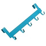 ホット販売ホーム キッチン浴室壁掛け 5 フック コート服コート バッグ タオル帽子ラック金属ハンガー ホルダー-青い