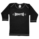 反乱インクベビー351ls1218 Rockstar- 12-18月ブラックロングスリーブTシャツ