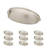 High Quality P34702K-SN-B 3 Contemporary Bin Cup Drawer Handle Pull, Satin Nickel, 10-Pack