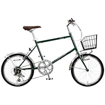 <美品>ミニベロ 黒 オオトモ ミニベロ 20インチ シマノ7段変速 自転車 LEDライト