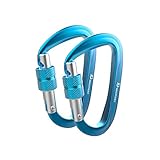 Brotree 新版ロックカラビナ 12KN(1200kg) 登山釦 軽量 ハンモック用 スリング Dリングキーホルダー クライミング アルミ ロッキンカラビナ アウトドア サバイバル キャンプ用 セ
