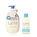 マー&ミー 【ピュアスキン】 親子で使える ボディソープ ポンプ 490ml + リンスインシャンプー ミニボトル 80ml | ベビー ソープ ママ キッズ 子供 赤ちゃん ラッテ 石鹸