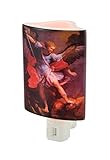 磁器Night Lightsマイケル・Slaying Lucifer磁器オイルバーナーNight Light 2 x 5 x 3インチレッドモデル# pn-261