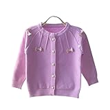 (ベビーゴー)babygo 子供服 カーディガン 女の子 子供服 女児 長袖 ニットセーター ベビー キッズ カジュアル カーディガン パープル 100