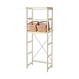 アンティーク風ランドリーラック　　ホワイト　Ｂ／バスケット